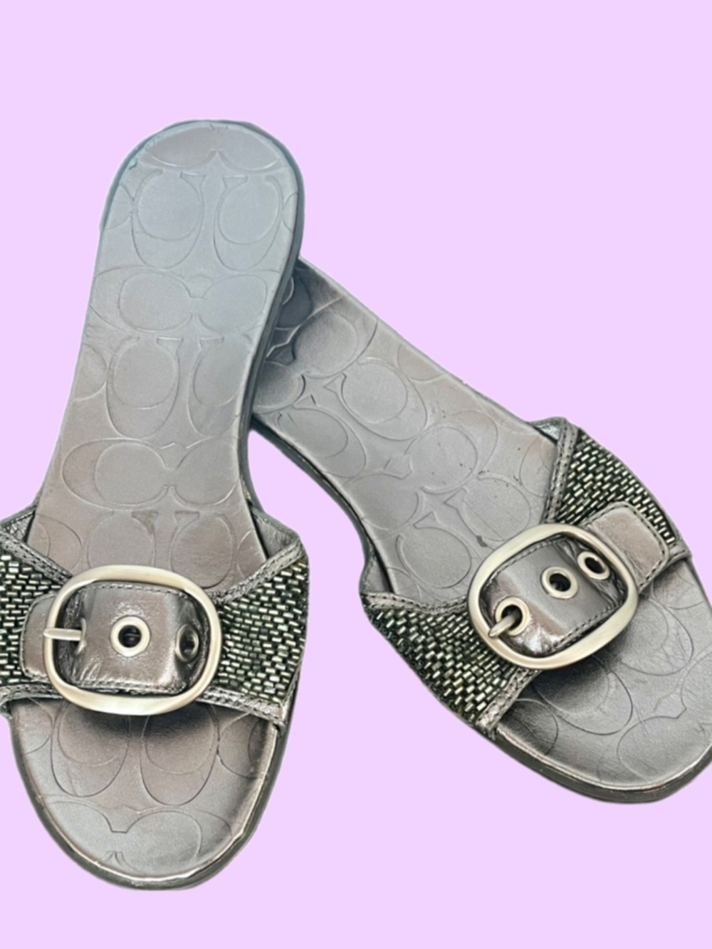 Coach Marlee Beaded Slide Shoes 7.5